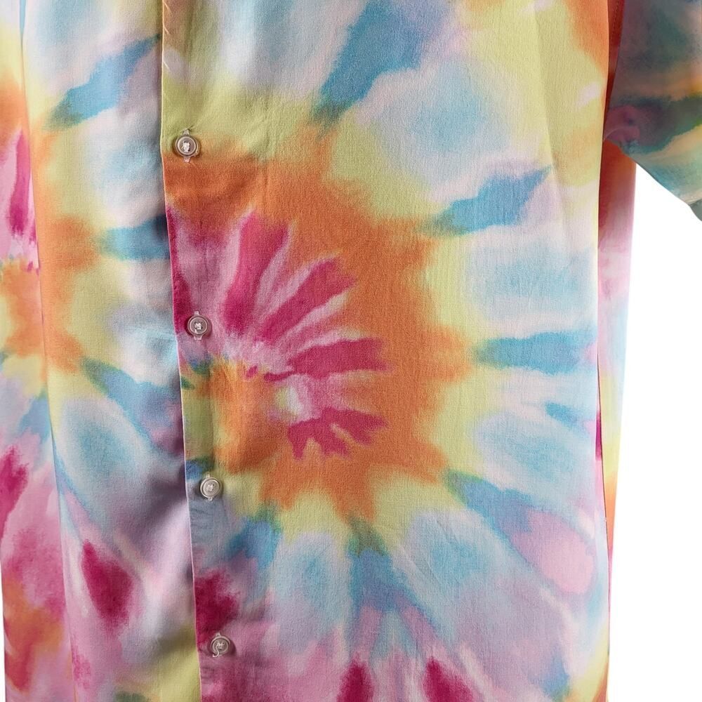 No Boundaries Men's Size Large (42-44} Multicolor Tie Dye Shirt Short Sleeve - Picture 11 of 13